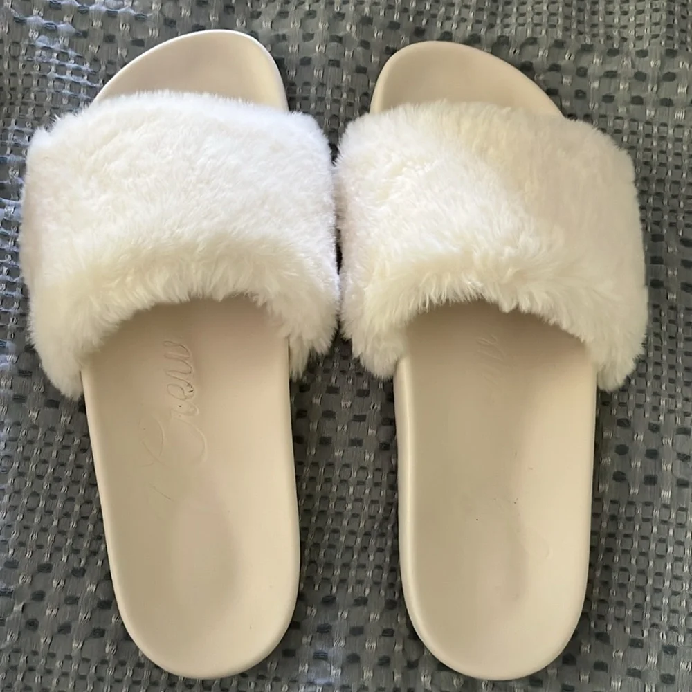 J.Crew Pacific Fluffy-Strap Slides